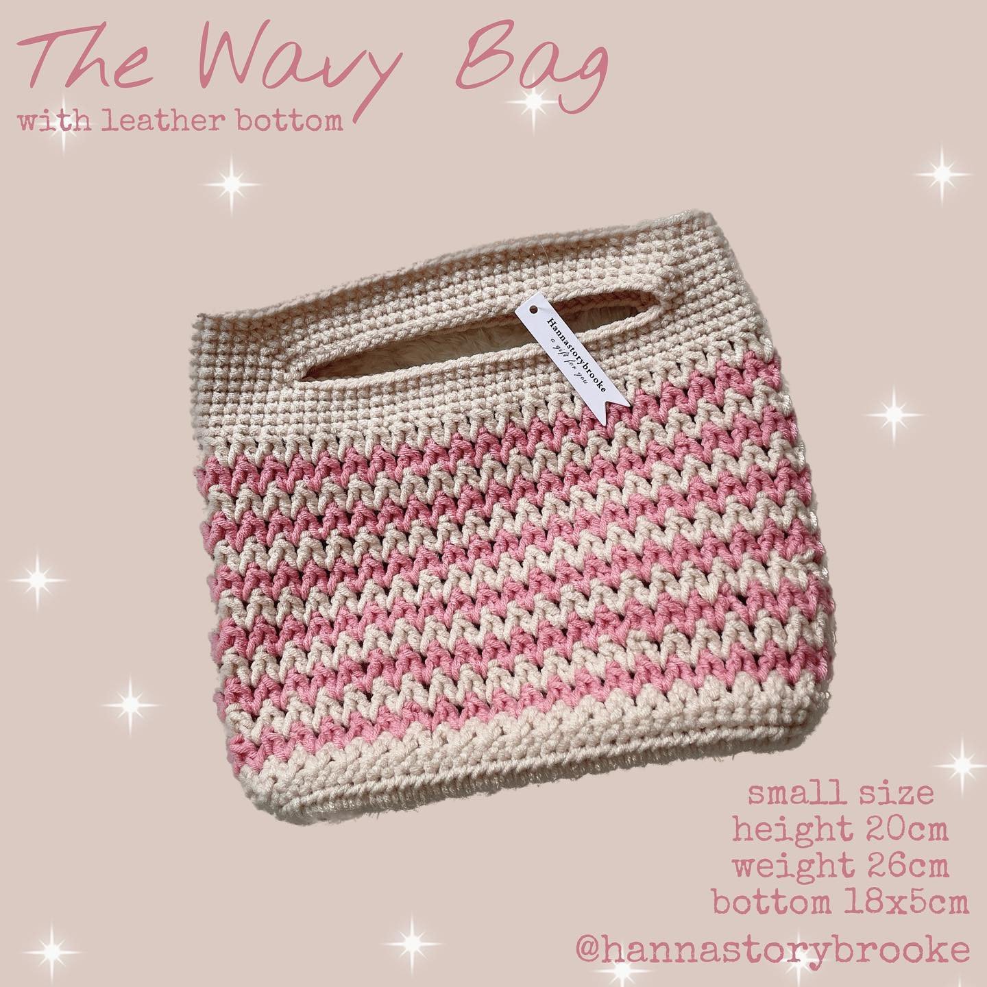 Wavy Bag with Leather Bottom